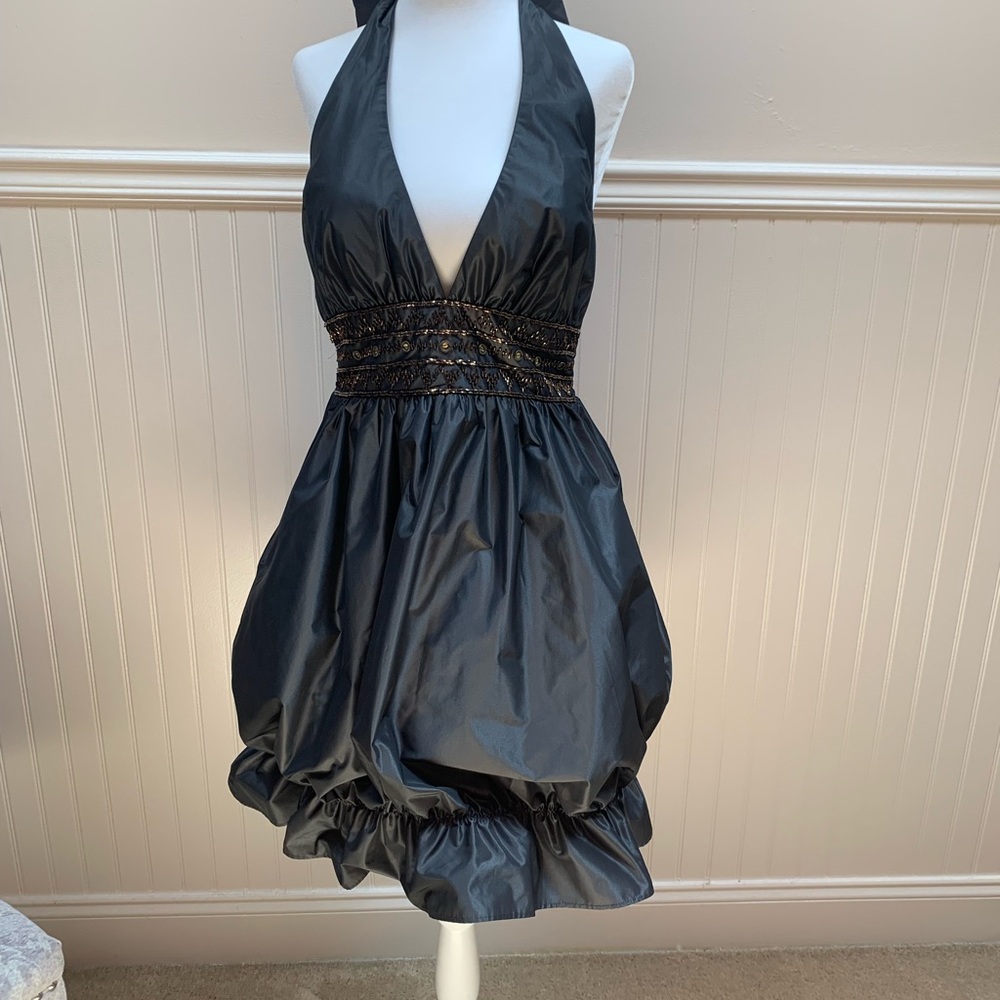 BCBGeneration Charcoal Backless Dress